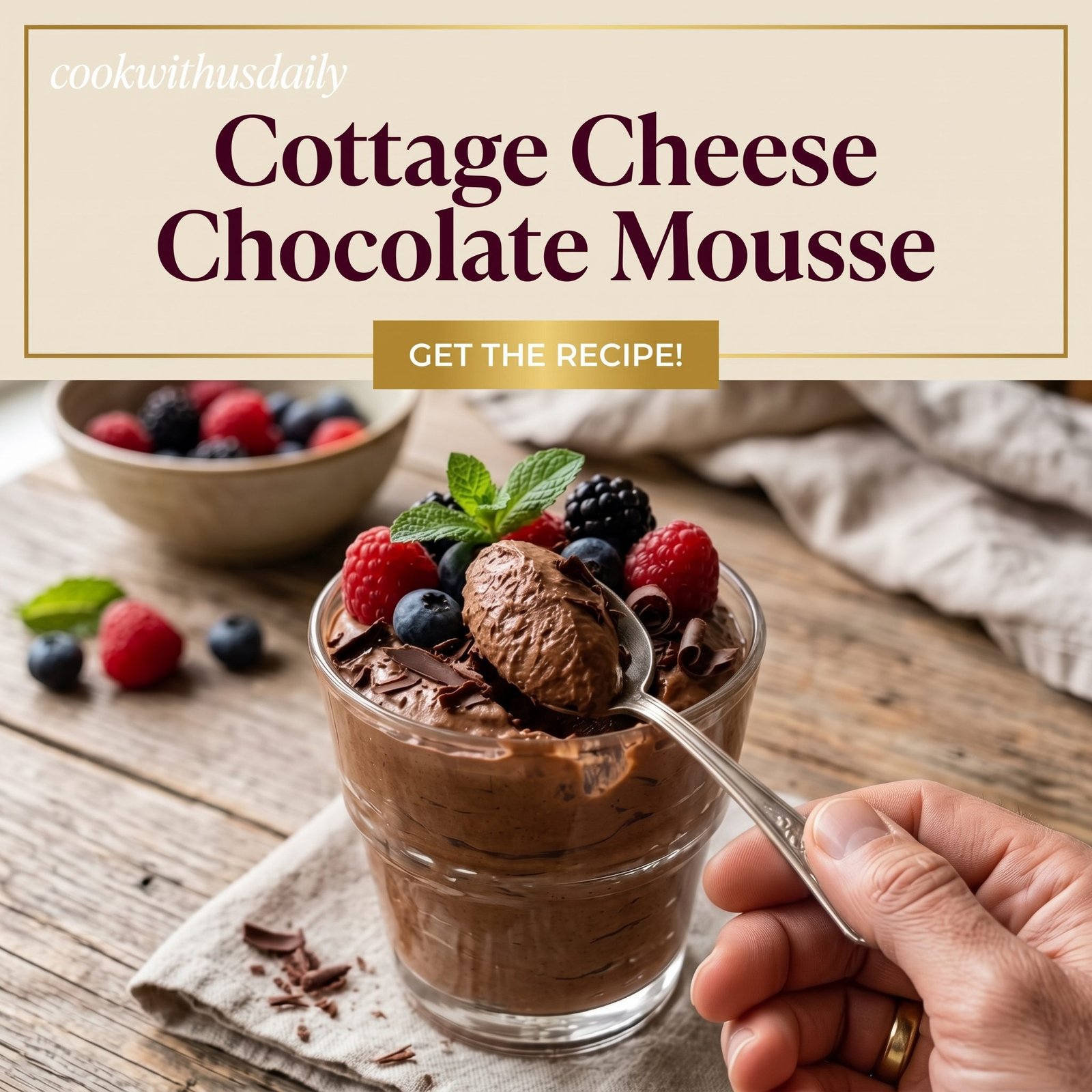Cottage Cheese Chocolate Mousse (High Protein Dessert)