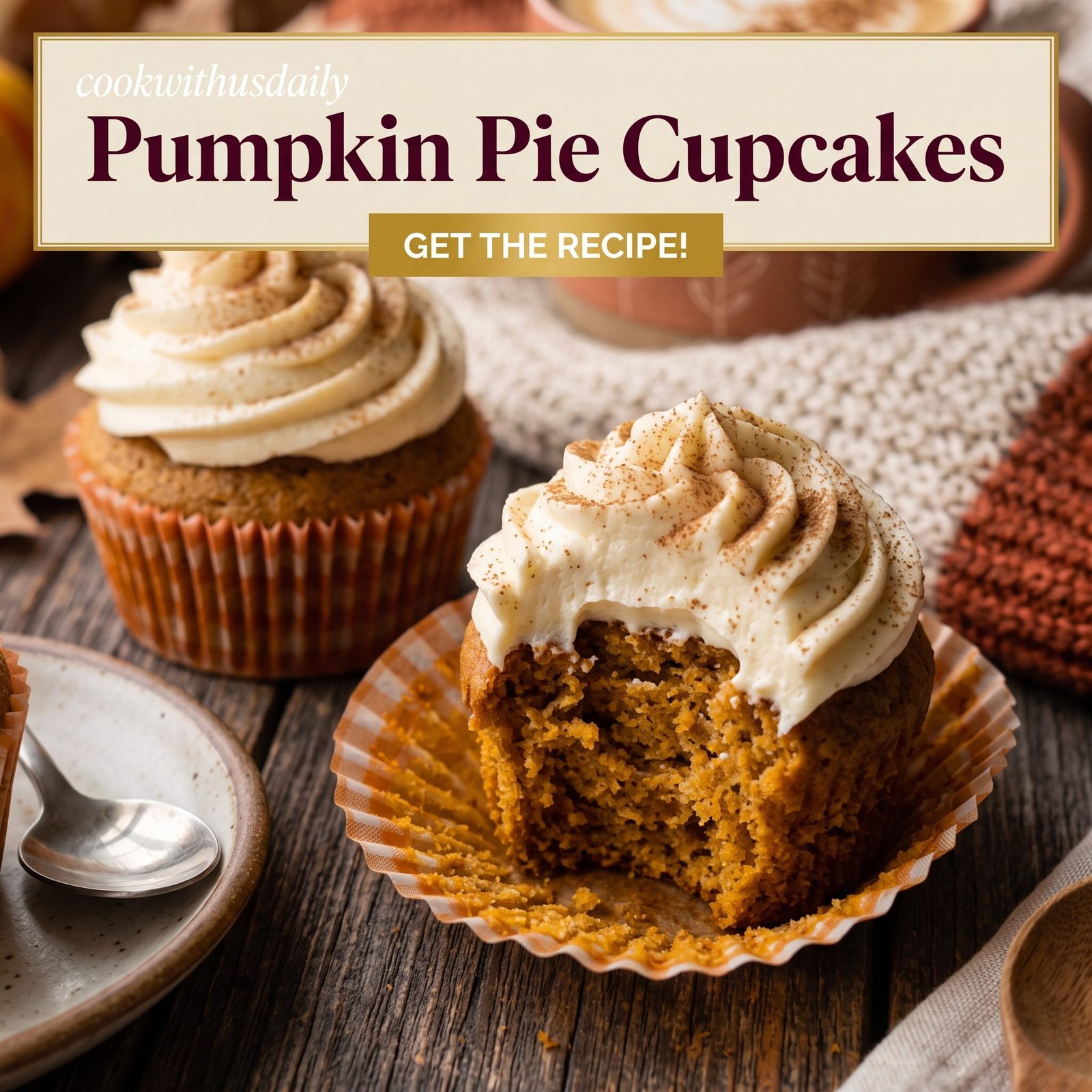 Pumpkin Pie Cupcakes | Soft & Cozy