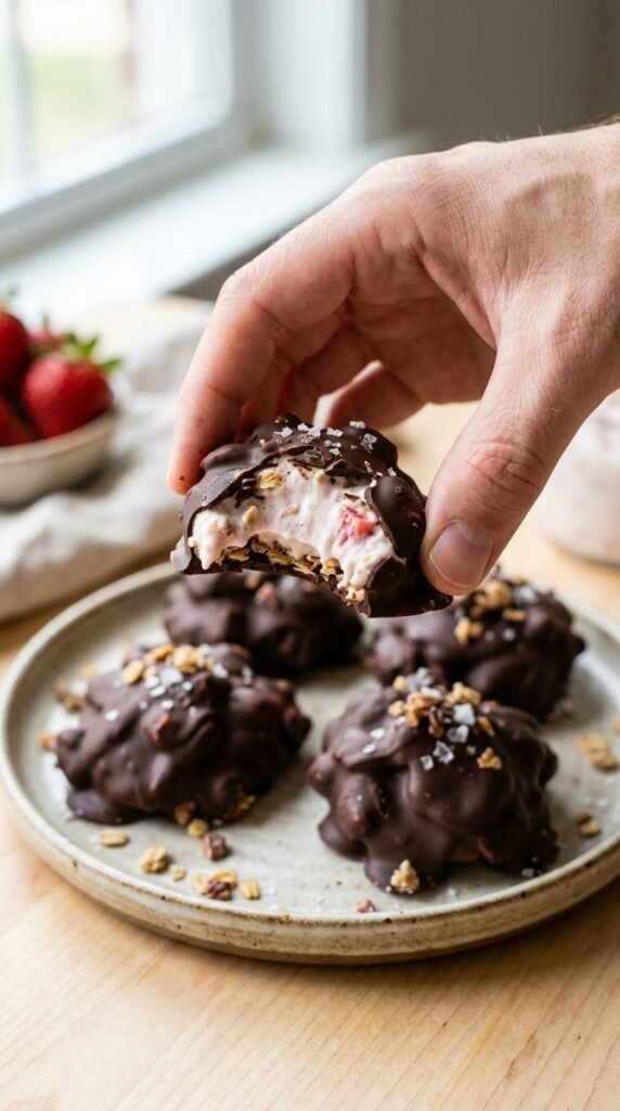 Chocolate Strawberry Greek Yogurt Clusters