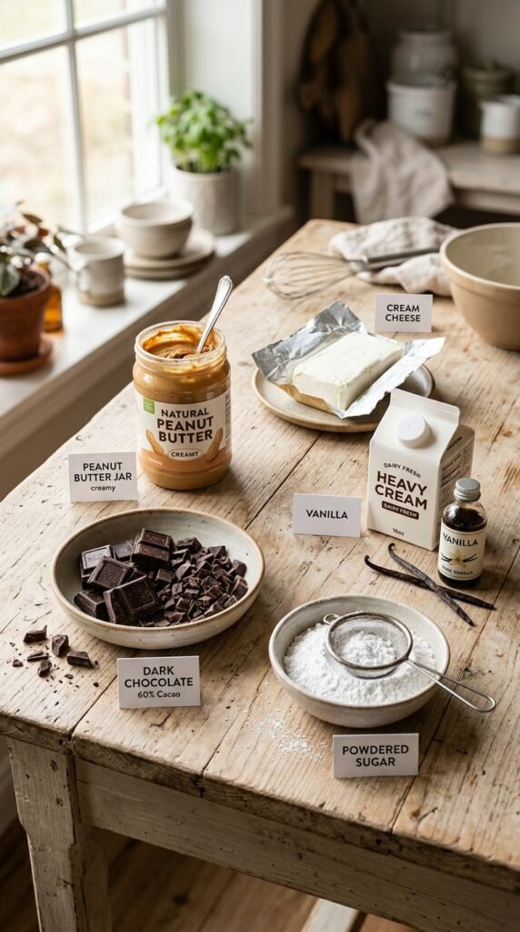 Peanut Butter Mousse with Chocolate Ganache