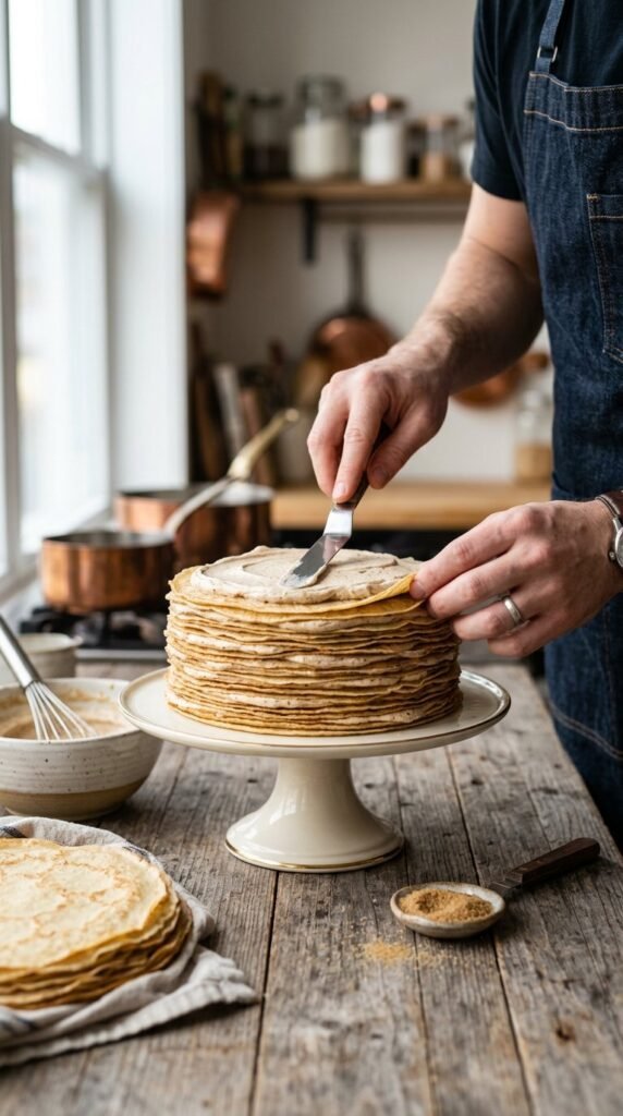 Brown Sugar Bourbon Crêpe Cake