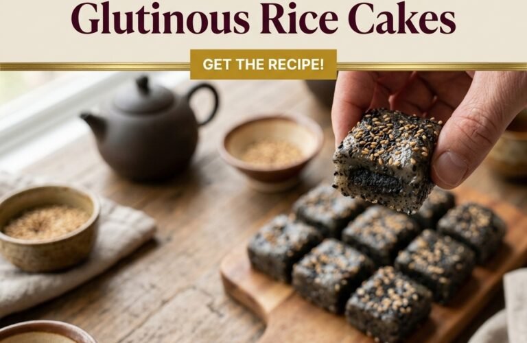 Sweet Black Sesame Glutinous Rice Cakes