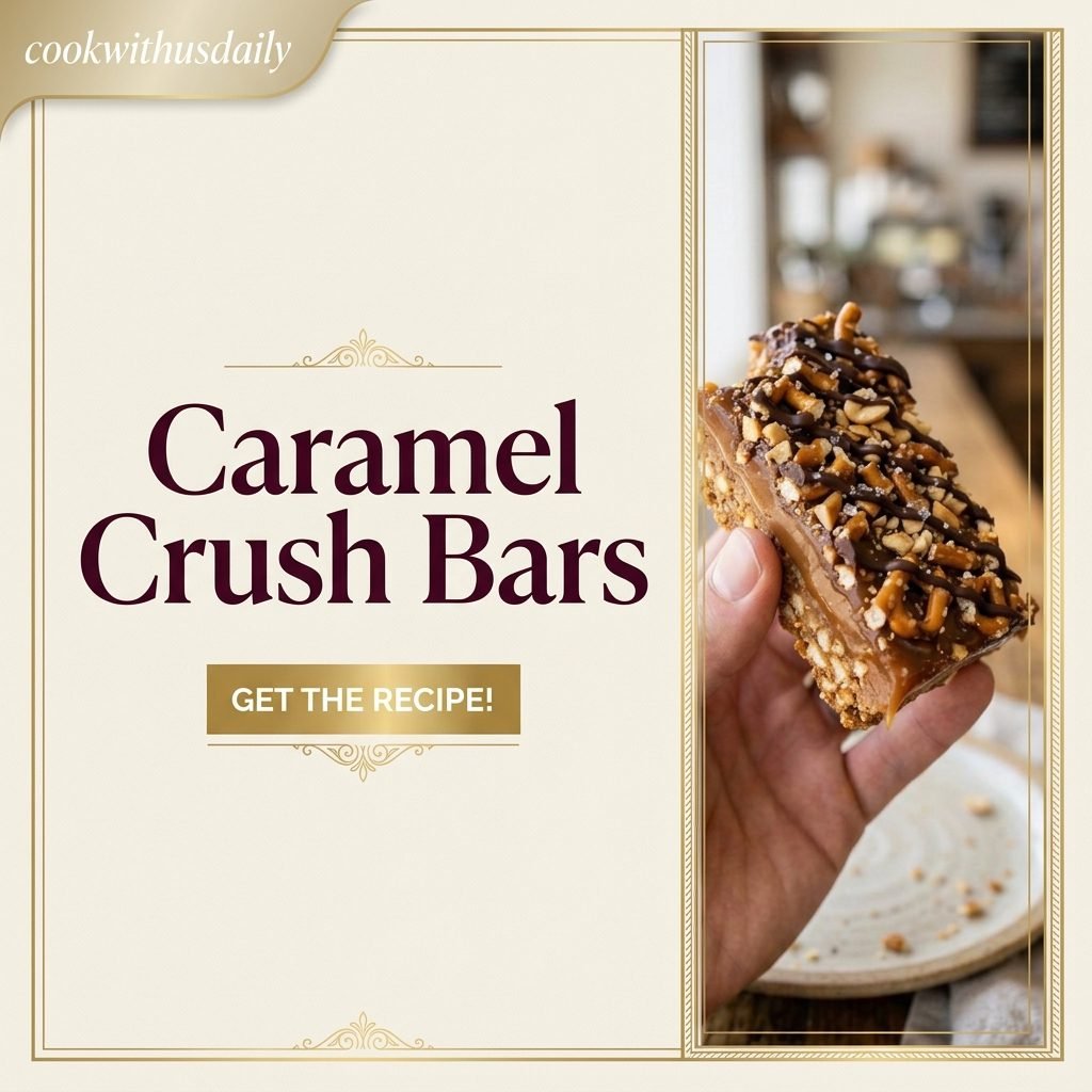 Caramel Crush Bars – Pretzel Crust, Thick Caramel