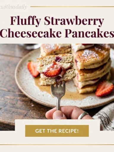Fluffy Strawberry Cheesecake Pancakes