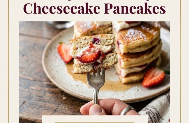 Fluffy Strawberry Cheesecake Pancakes