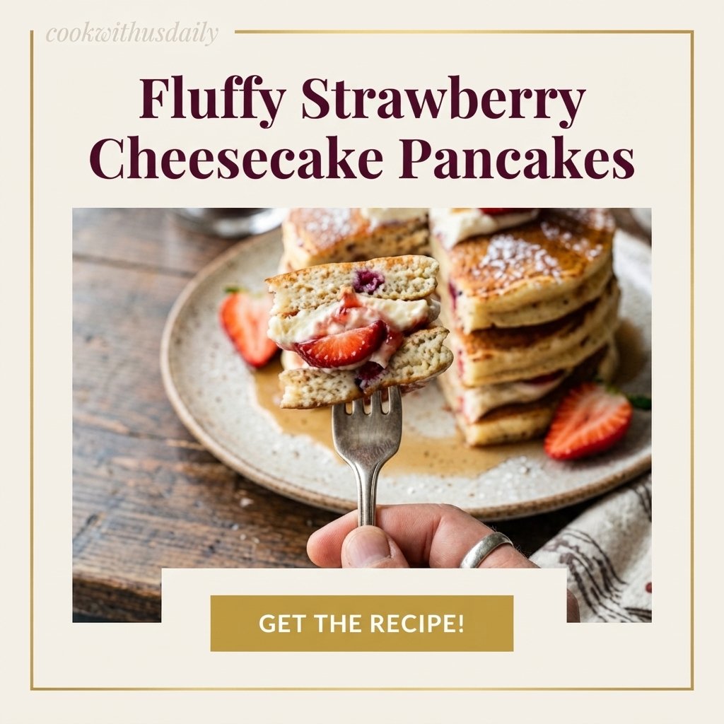 Fluffy Strawberry Cheesecake Pancakes