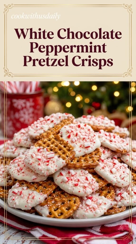 White Chocolate Peppermint Pretzel Crisps