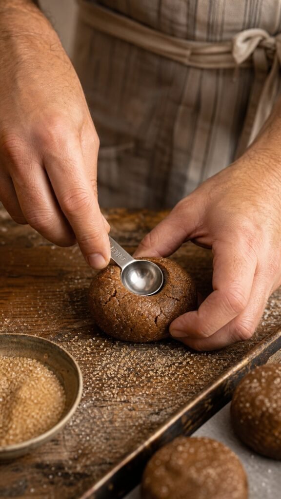 Eggnog Gingerbread Thumbprint Cookies