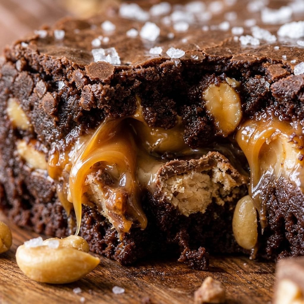 Decadent Snickers Brownies (Gooey Caramel & Peanuts)