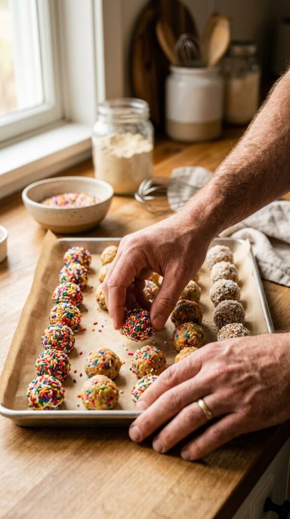Birthday Cake Batter Protein Balls